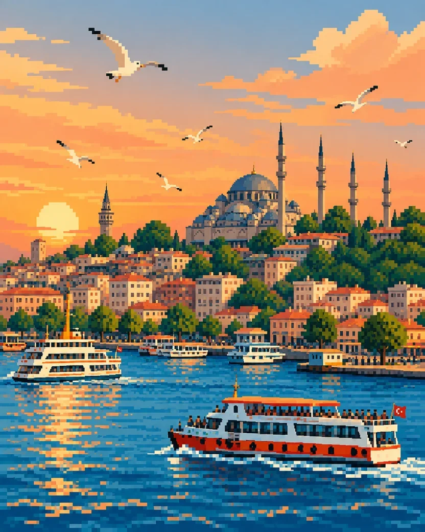 Istanbul skyline over the Bosphorus