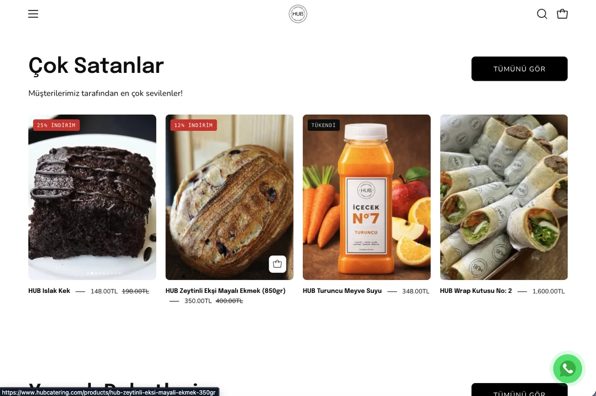 Hub Catering website